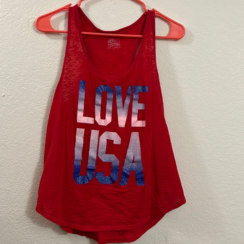 Large Love USA Red Tank